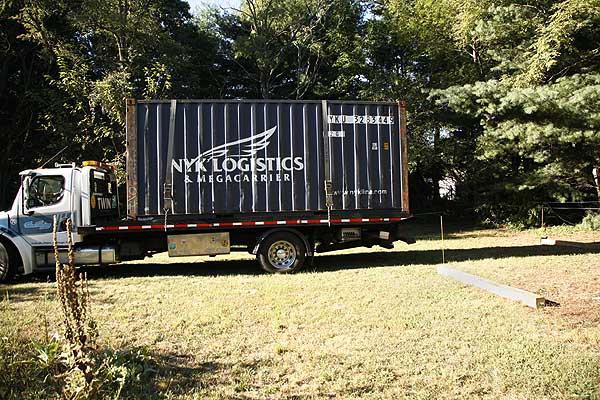 Container arrives on truck