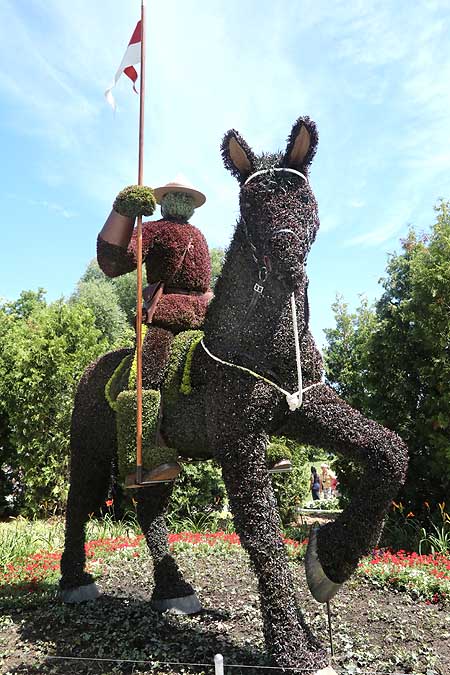 Canadian Mountie on his horse sculpture